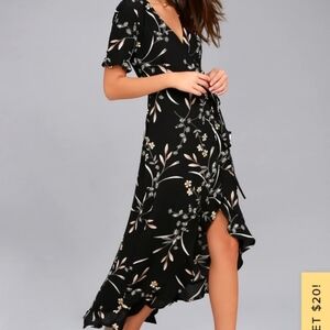 NWT Lulus Wild Winds Wrap Maxi Dress‎ sz XS